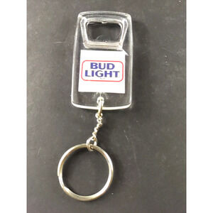 Bud Light Bottle Opener Keychain Metal Acrylic Flaw Crack